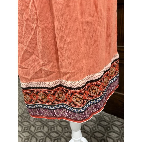 White Mark Dress Women Small Coral Flutter Sleeve V Neck Tie Back Tunic - Picture 12 of 12